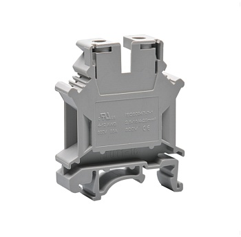 Проходная клемма JUT1-16-GY - Проходная клемма, тип фиксации провода: винтовой, номинальное сечение: 16 мм кв., ширина: 12,2 мм, цвет: серый, тип монтажа: DIN35