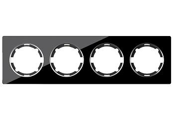 Рамка 4-м Garda горизонт. стеклянная чер. 2E52401303 2234942