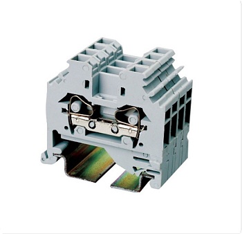 Проходная клемма JUT3-2.5W-GY - Проходная клемма, тип фиксации провода: пружинный, номинальное сечение: 2,5 мм кв., 800V, 24A, ширина: 5 мм, цвет: серый, тип монтажа: DIN35