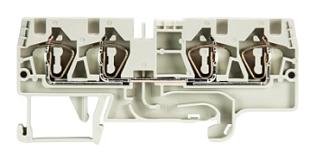 Клемма сдв. WKFN 4 D2/2/35 - Проходная клемма, 4 точки подключения, тип фиксации провода: пружинный, номинальное сечение: 4 мм кв., 32A, 800V, ширина: 6 мм, цвет: серый, тип монтажа: DIN 35