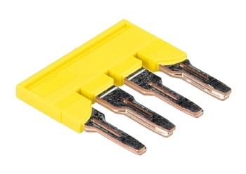 Соед. мостик IVB WKFN 6-4 - Соединительная перемычка, втычная, изолированная, 4 полюса, для клемм 6 мм кв., шаг 8 мм, цвет: желтый