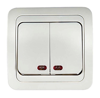 Выключатель 2-кл. СП Classico 2123 10А IP20 с подсветкой бел. ASD / 4680005959877