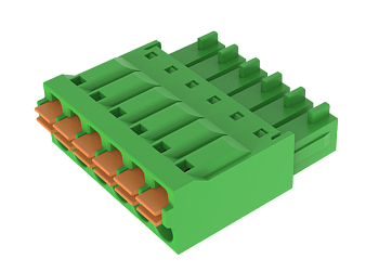 Розеточный разъем на кабель MC-RF3.5H22P-0001 - Розеточный разъем, прямой, на кабель, шаг: 3.5 мм, 22 полюса, фиксация провода Push-In исполнение: стандартное, 160V, 8A, цвет: зеленый