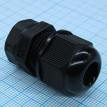 MG12A-05B - Каб.ввод IP68; резьба: M12 x 1.5 x 9; каб. d: 5.2~3.3 мм; приб. отв. d: 12~12.3 мм; цанга: разъемная; раб. T: -40C ~ +100C; мат.: A,C,E,F - полиамид (PA66 UL94V-2) и B,D - вак. рез. (EPDM NBR); цвет: черный