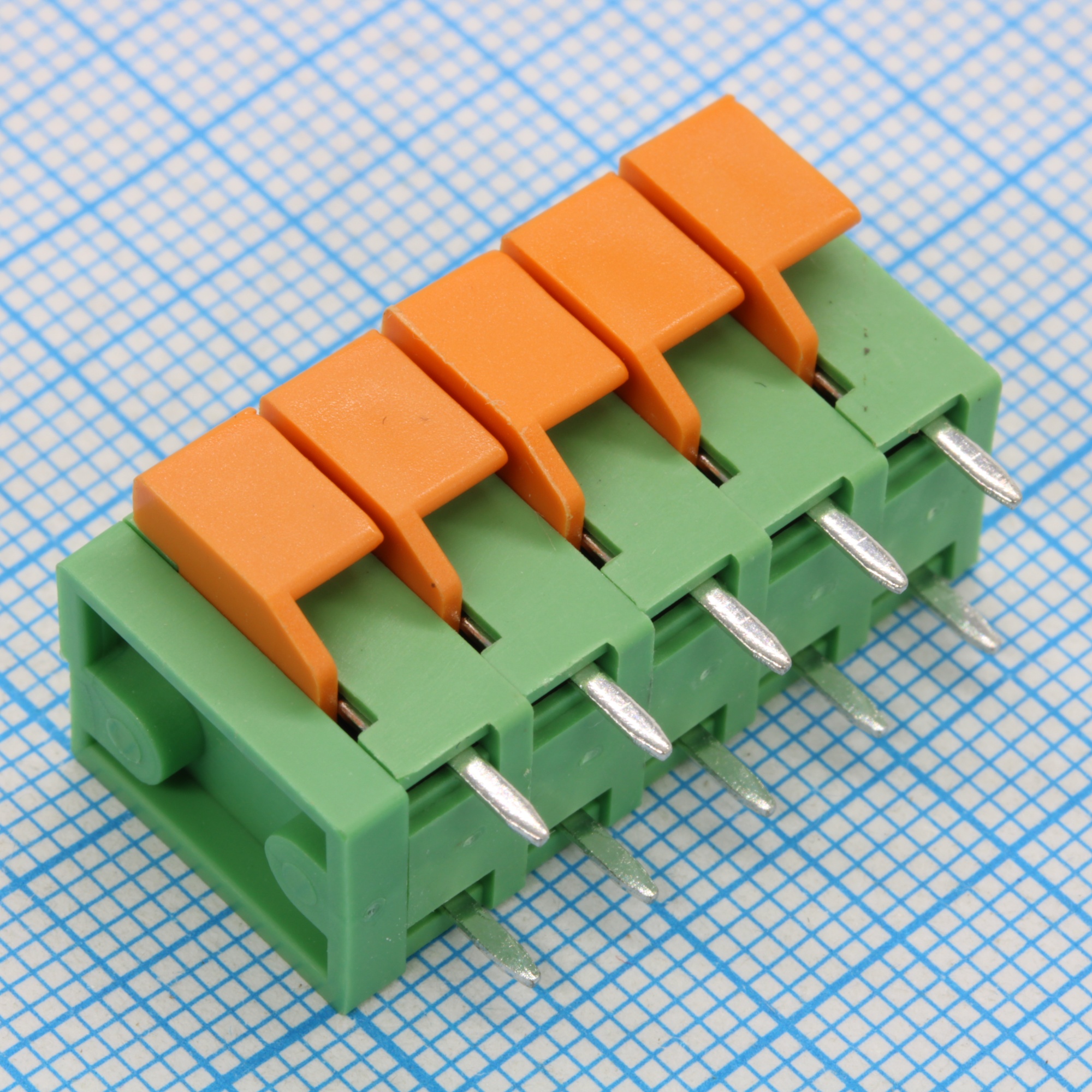 GT142V-5.08-05P-14-00 - Нажимной безвинтовой клеммный блок 5 контактов. Зажим типа торцевой контакт. Серия GT142V-5.08