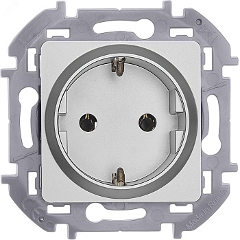 Розетка 1-м СП Inspiria 16А IP20 250В 2P+E немецк. стандарт механизм алюм. Leg 673722