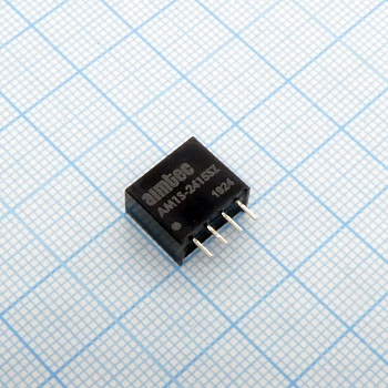 AM1S-2415SZ - DC/DC, 1Вт, вход 21.6…26.4В, выход 15В/0.067А, изоляция 1000В DC, КПД 81%, максимальная емкостная нагрузка не более 220мкФ, SIP4, 11.68x6x9.7мм, -40…85°C, пластик