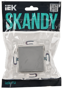 SKANDY Выключатель 1-клавишный проходной 10А SK-V02S серебряный IEK SK-V12-0-10-K23