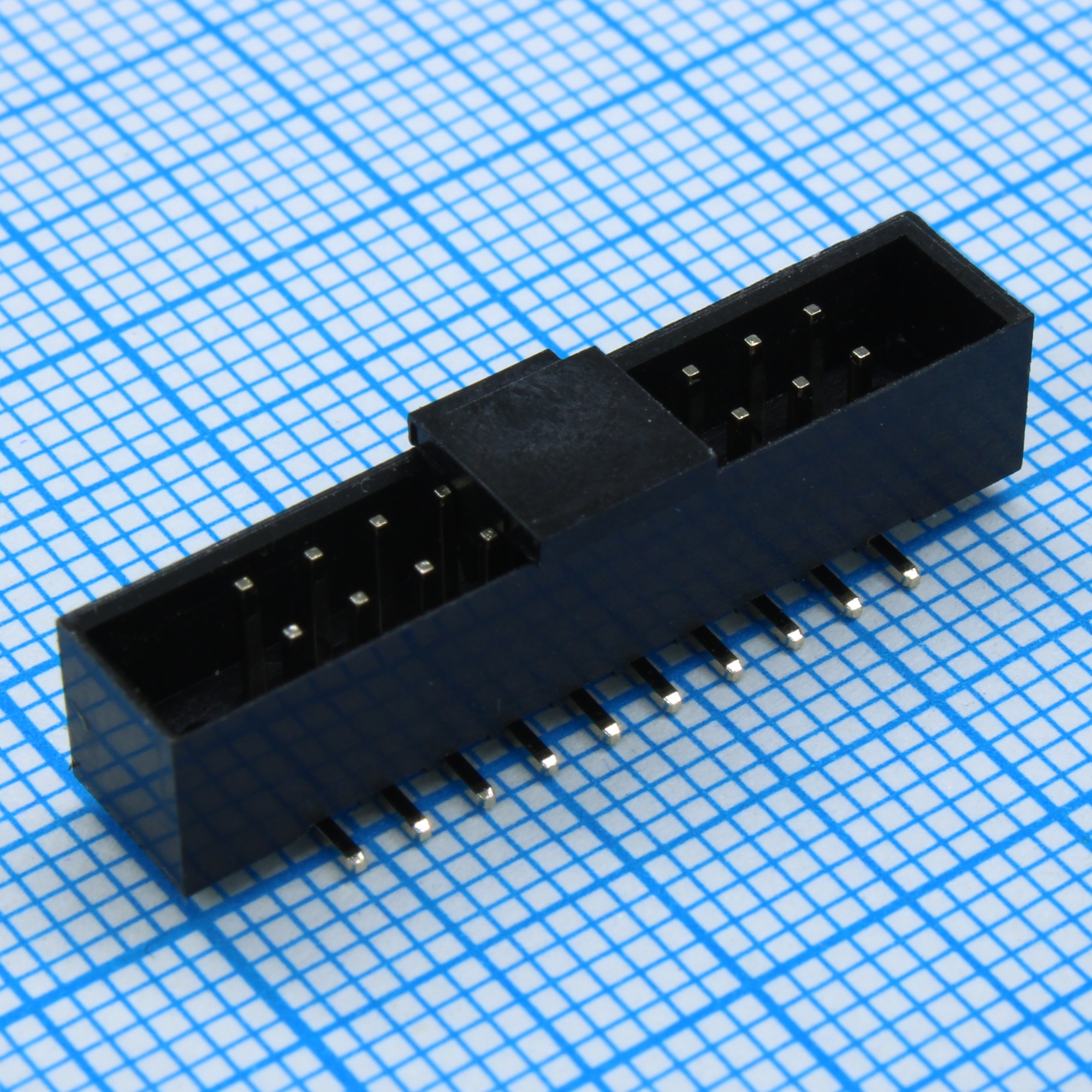 DS1014-20MF1BSR-B - IDC2 разъем, вилка на плату прямая двухрядная 20pin(2x10)., шаг 2.00мм SMD