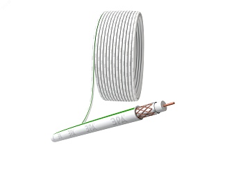 Кабель коаксиальный SAT 703 B.Cu/оплетка Cu 75проц. PVC 75Ом бел. (м) Б0044612