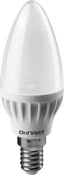 Лампа светодиодная LED 8вт E14 белый матовая свеча 19740