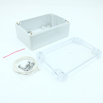 G2104C - Герметичный корпус из поликарбоната с прозрачной крышкой, IP65, светло-серый