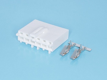 HPB-6F - Разъем питания 6 контактов, гнездо на материнскую плату, шаг 3,96мм