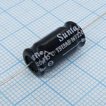 TS13AE1C221MSB000R - Электролитический конденсатор с аксиальными выводами 16В 220мкФ 8*13