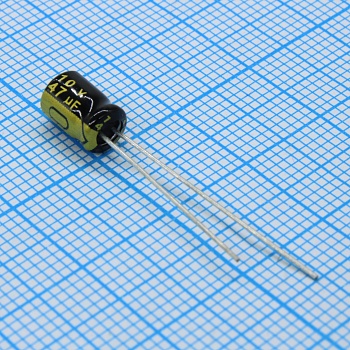 TS13DC1A470MSB030R - Конденсатор радиальный миниатюрный 47мкФ 10В ±20% 5*7 105°