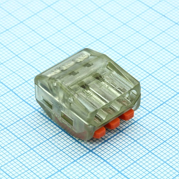 PCT-313 - Клеммник быстрозажимной 3-х контактный сечение 0.08-2.5 кв.мм