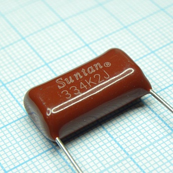 TS02002J334KSB0F0R - Конденсатор металлоплёночный полиэтилентерефталатный 0.33мкФ 630В ±10% (23х9х14мм) шаг выводов 20мм 85°С россыпь