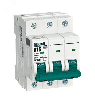 Автоматический выключатель без теплозащиты 3P 16А х-ка D 6кА ВА-103M C2 12556DEK