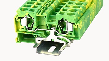 Заземляющая клемма WS10-PE-01P-1C - Заземляющая клемма, тип фиксации провода: пружинный, номинальное сечение: 10 мм кв., ширина: 10 мм, цвет: желто-зеленый, тип монтажа: DIN35