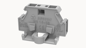 Проходная клемма WS1.5-DB-01P-11 - Проходная клемма, тип фиксации провода: пружинный,номинальное сечение: 1.5 мм кв.,  17,5A,800V,ширина: 5 мм, цвет: серый, тип монтажа: монтажный фланец