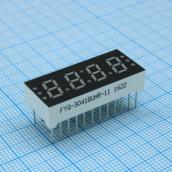 FYQ-3041BUHR-11 - 4-х разрядный индикатор 7,6мм/красный/640нм/30-60мкд/ОА