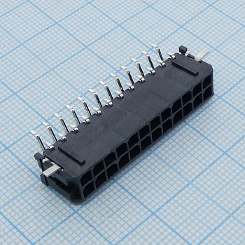 430452409 - Разъем типа провод-плата, 3 мм, 24 контакт(-ов), Штыревой Разъем, Серия Micro-Fit 3.0 43045