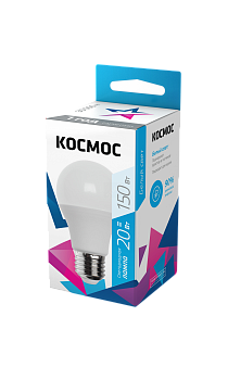 Лампа светодиодная A60 20Вт 4500К E27 220В КОСМОС LkecLED20wA60E2745