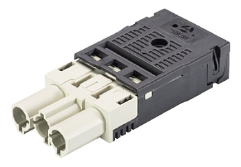 Разъем GST18i3F S2 ZR1 GR01 - Вилочный разъем на кабель диам. 7,8 - 10,3 мм, 3 полюса, пружинная фиксация, номинальное напряжение: 250V, номинальный ток: 20A, цвет корпуса: черный, цвет контактной вставки: серый, серия gesis GST18i3