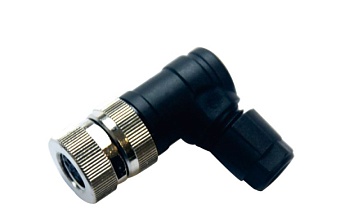 Розеточный разъем на кабель M8A04Z-FAARAUA - Розеточный разъем на кабель, 4 полюса, M8, угловой, винтовая фиксация провода, A-Code, диаметр кабеля: 3,5-6,0 мм, 2А, 30V, корпус из пластика, резьбовое соединение: цинк, неэкранированный