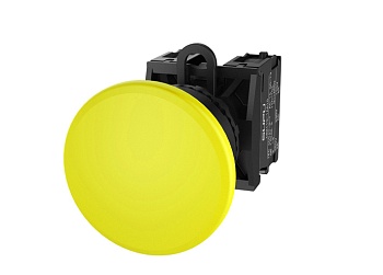 Кнопка грибовидная (желтая) TS2510-0FM30-R10 - Кнопка грибовидная, без блокировки, без подсветки, пластиковое переднее кольцо, с плавным нажатием, с контактной группой 1NO, диаметр головки кнопки 40 мм, диаметр посадочного отверстия: 22 мм, цвет: желтый