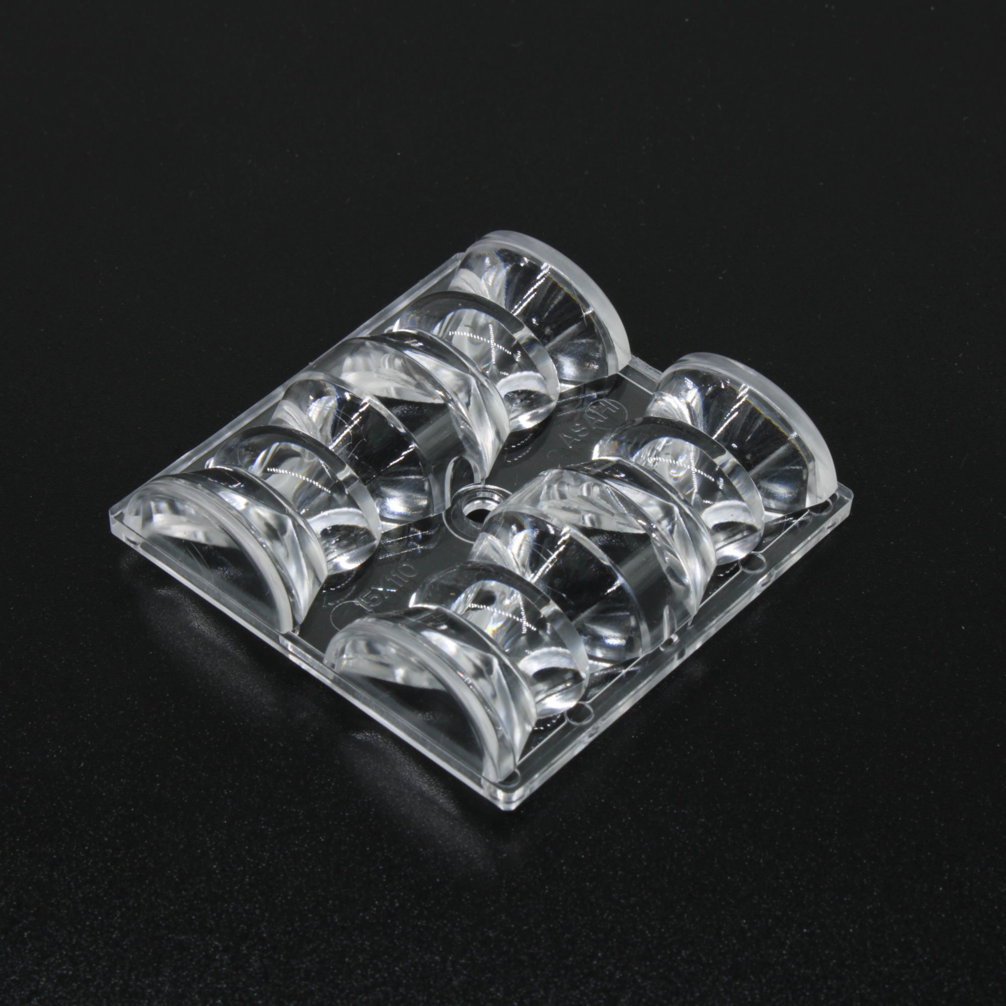 ALHB50D4LED15110G - Групповая квадратная линза 2x2 на 4 светодиода 3535/3030 эфф=89%, 15°x110°,  50x50mm, PC