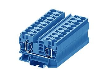 Проходная клемма TC10-2-BU - Проходная клемма, тип фиксации провода: пружинный, номинальное сечение: 10 мм кв., 57A, 1000V, ширина: 10,2 мм, цвет: синий, тип монтажа: DIN 35