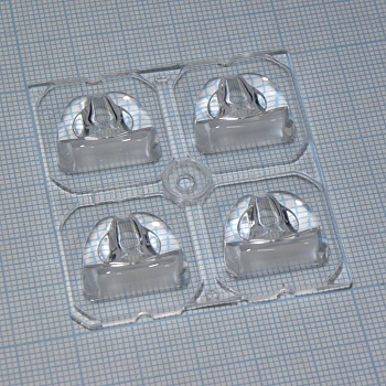 C12362_STRADA-2X2-DWC - Квадратная модуль линза 2x2 на 4светодиода LG Innotek серии  LEMWA33X, эфф=94%, ассиметричная, 50x50mm  H:6mm