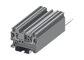 Проходная клемма TC1.5-2-GY - Проходная клемма, тип фиксации провода: пружинный, номинальное сечение: 1,5 мм кв., 17,5A, 500V, ширина: 4,2 мм, цвет: серый, тип монтажа: DIN 35