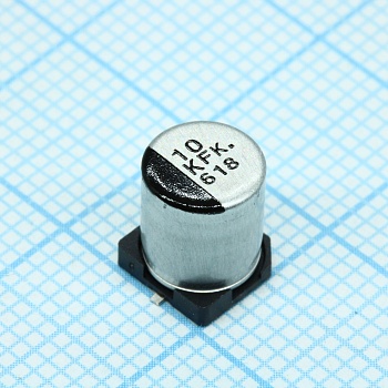 EEEFK1K100XP - Конденсатор алюминиевый электролитический 10мкФ 80В ±20% (6.3 X 7.7мм) для поверхностного монтажа 60мА 2000час 105°С автомобильного применения лента на катушке