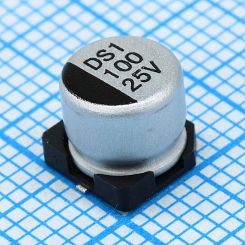 CDS006M331E06PKKKV00R - Конденсатор алюминиевый электролитический 330мкФ 6.3В ±20% (6.3 X 6мм) для поверхностного монтажа 0.3 Ом 300мА 2000час 105°С лента на катушке