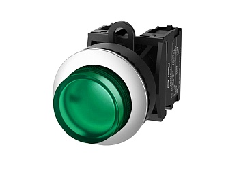 Кнопка выпуклая (зеленая) TS2523-0DL20-S20 - Кнопка круглая выпуклая, с блокировкой, LED AC/DC 24V, алюминиевое переднее кольцо, с мгновенным нажатием, с контактной группой 2NO, диаметр головки кнопки 29,5 мм, диаметр посадочного отверстия: 22 мм, цвет: з