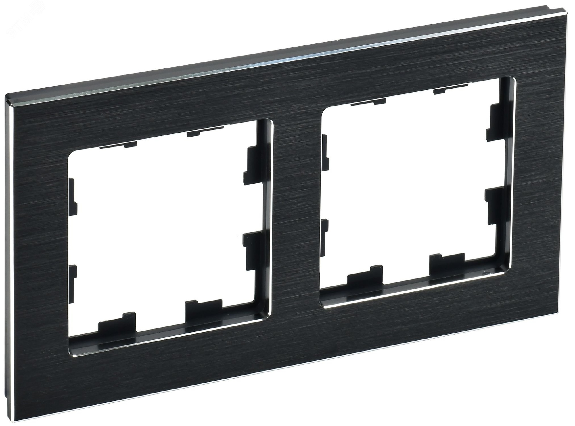 Рамка 2-м BRITE РУ-2-1-БрЧ металл черн. BR-M22-M-K02