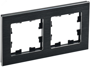 Рамка 2-м BRITE РУ-2-1-БрЧ металл черн. BR-M22-M-K02