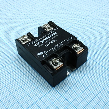 D1D40L - Реле твердотельное для коммутации постоянного тока 100В 40А, вход DC 32В 10мА, изоляция 3.75кВ, нормально разомкнутое, -40...100°C