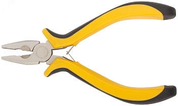 Плоскогубцы комбинированные ""мини"" Профи, никелированное покрытие, черн.-желт.мягк. ручки 125 мм 51632