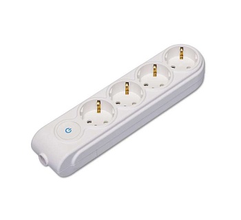 Колодка удлинителя 4-м с заземл. защ. шторки с выкл. N4310000