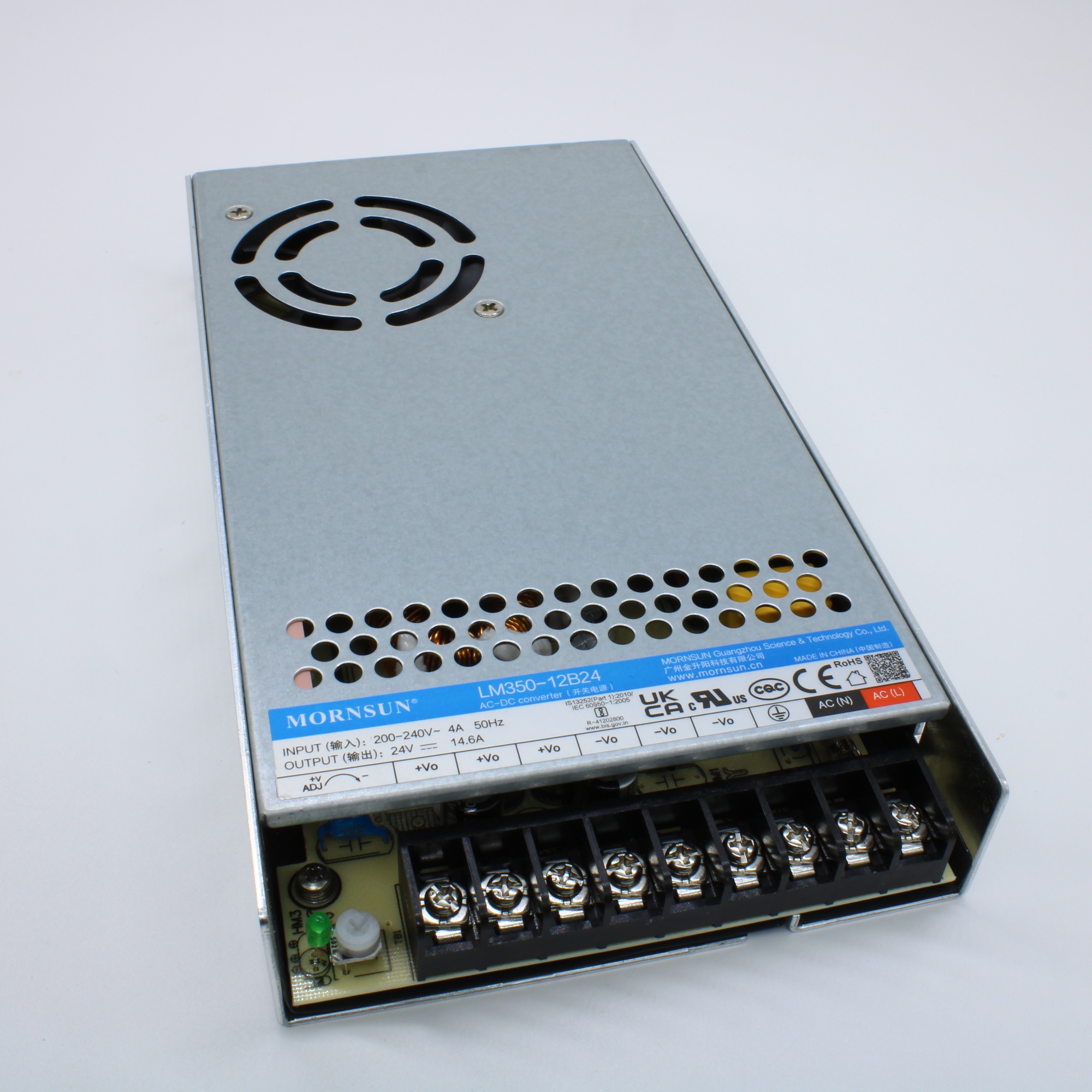 LM350-12B24 - Преобразователь AC-DC, 350Вт, вход 176...264В AC 47...53 Гц, выход 24В/146А, КПД 87%  в корпусе на шасси, -30...+70°C