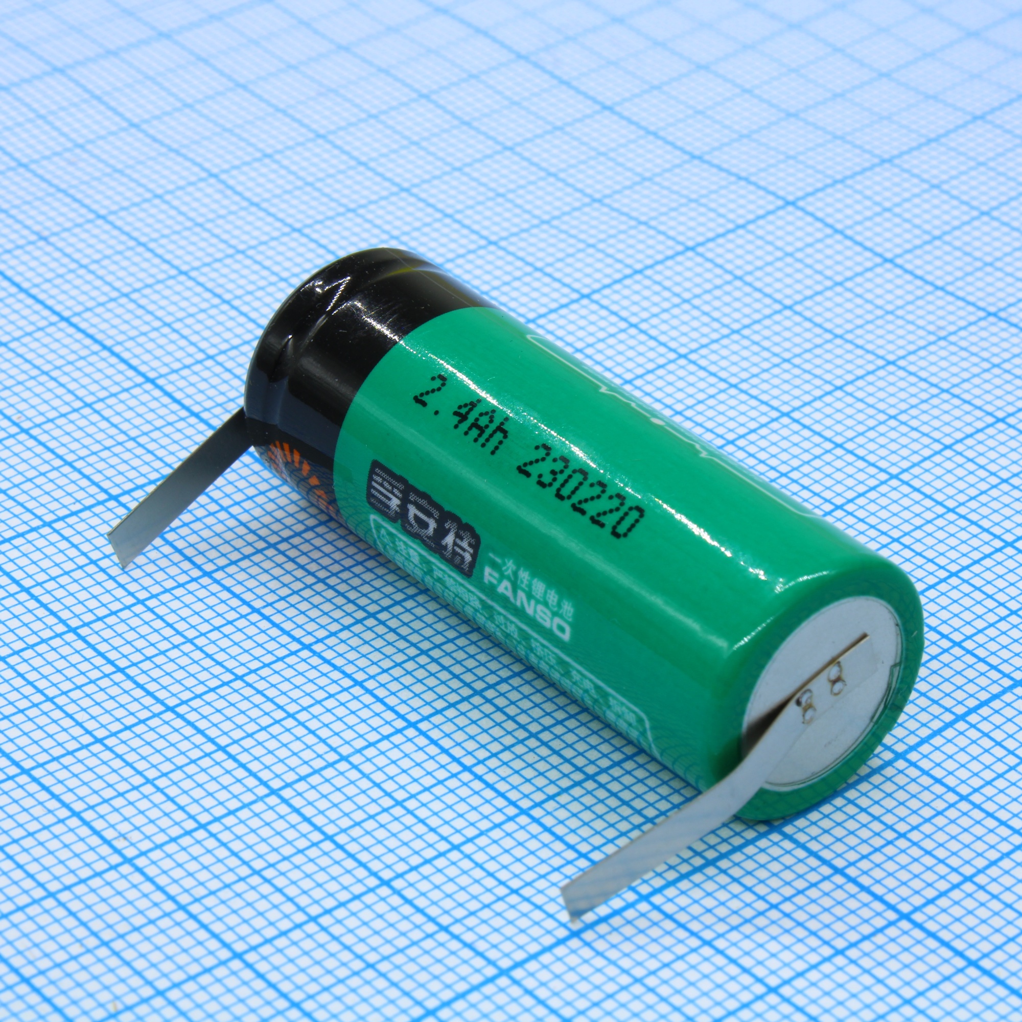 CR17450E/T - Li, MnO2 батарея типоразмера 4/5А 3В, 2.4Ач, плоские радиальные выводы, -40...70 °C