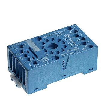 Розетка с винт. клеммами (с зажимной клетью) для реле 60.13 таймера 88.02 модули 99.01 в комплекте металлич. клипса 090.33 син. 9021SMA