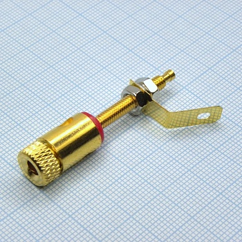 Клемма D  9.5 M4 gold - гнездо банан