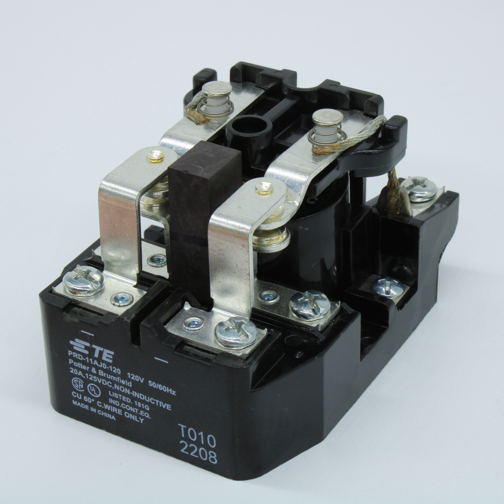 2-1393127-0 - Реле силовое переменного тока 20А две группы на переключение катушка 120VAC 20A (85.73х63.8х63.5)мм под винт