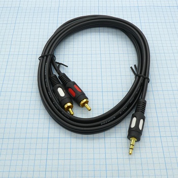 Шнур Джек3,5шт.- 2RCA  (1.5 м) Premier - Шнур Джек3,5шт.- 2RCA  (1.5 м) Premier