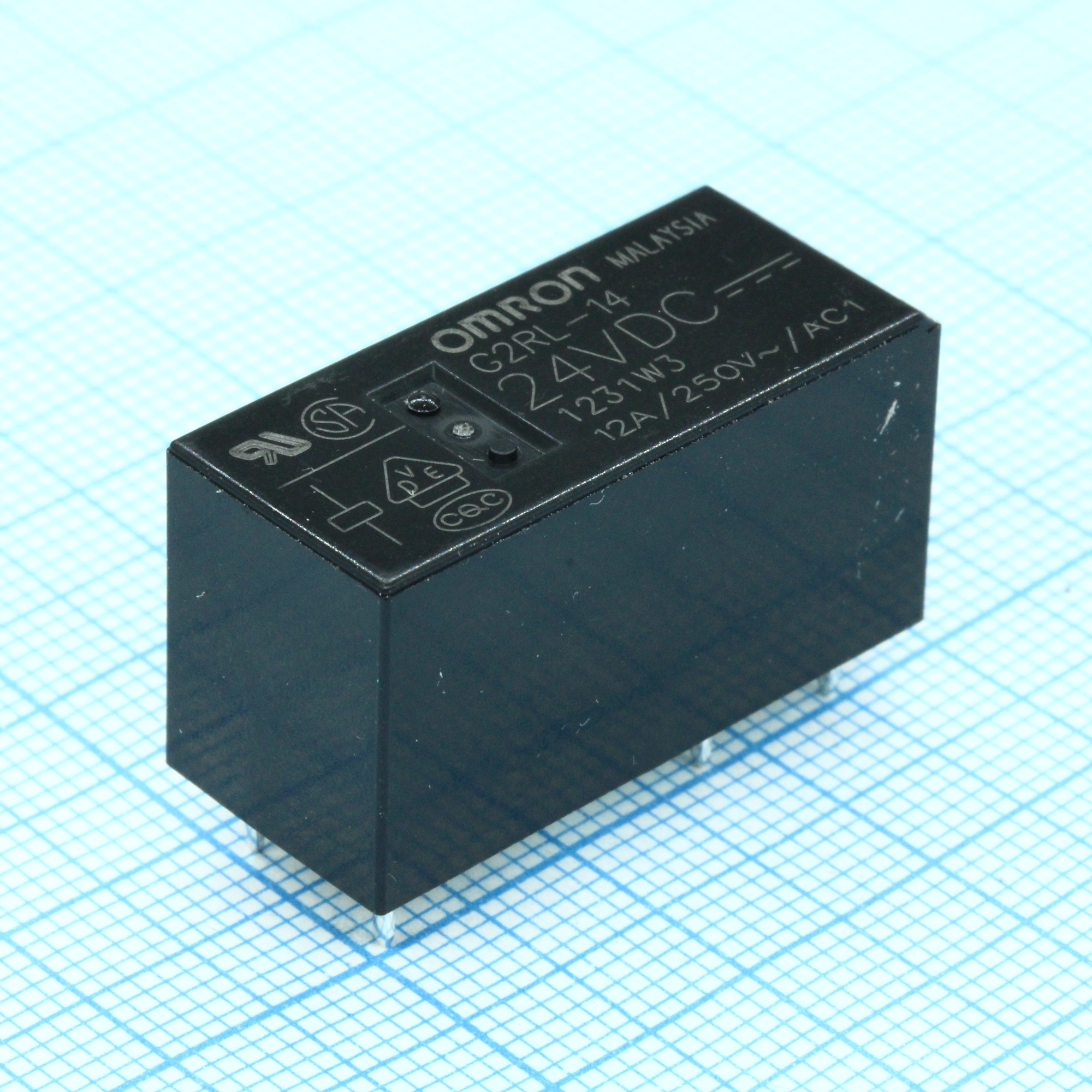 G2RL-14-24DC - Реле силовое 12А одна контактная группа на переключение катушка 24В (29x12.7x15.7)мм монтаж в отверстие