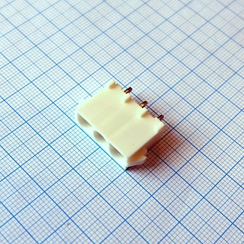 350789-1 - Разъем типа провод-плата, вертикальный, 3 контакт(-ов), Штыревой Разъем, шаг 6.35 мм